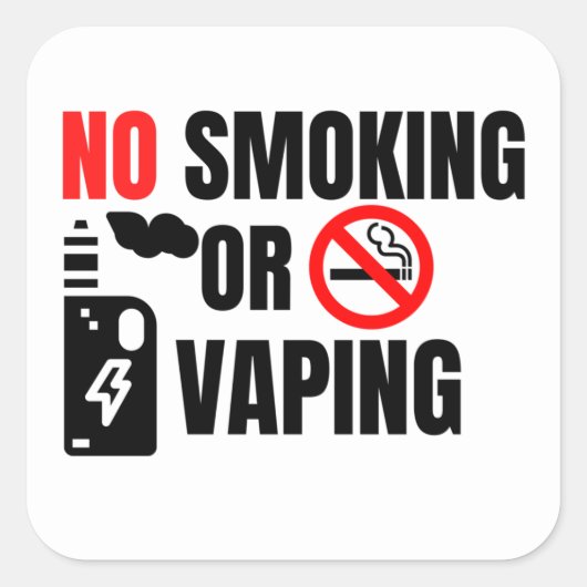 Hotelkamer zonder roken vierkante sticker (Voorkant)