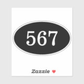 Hotelkamerdeurnummer ovaal teken vinyl sticker (Vel)