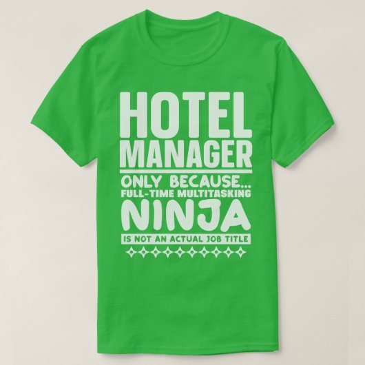 Hotelmanager Ninja T-shirt (Design voorkant)