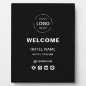 Hotelnaam & Logo Eenvoudige receptie Welkom Fotoplaat (Voorkant)