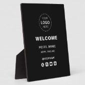 Hotelnaam & Logo Eenvoudige receptie Welkom Fotoplaat (Zijkant)