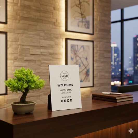 Hotelnaam & Logo Eenvoudige receptie Welkom Fotoplaat