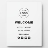 Hotelnaam & Logo Eenvoudige receptie Welkom Fotoplaat (Voorkant)