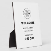 Hotelnaam & Logo Eenvoudige receptie Welkom Fotoplaat (Zijkant)