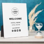 Hotelnaam & Logo Eenvoudige receptie Welkom Fotoplaat (Zijkant)