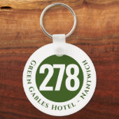 Hotelnaam plus kamernummer op een Sleutelhanger (Voorkant)