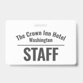 Hotelpersoneel Identiteitskaart Badge (Achterkant)
