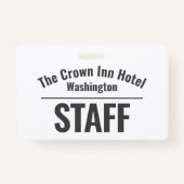 Hotelpersoneel met naam identiteit badge (Achterkant)