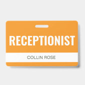 Hotelreceptionist Employee ID Mosterd Aangepast Badge (Voorzijde)