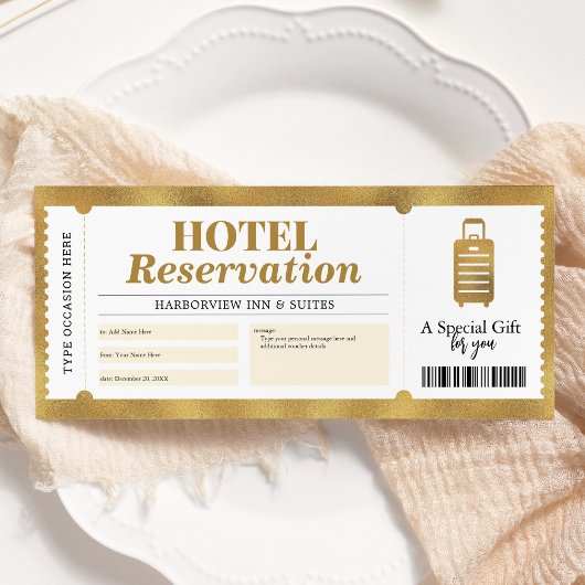 Hotelreservering Staycation Gold Certificaat Kaart