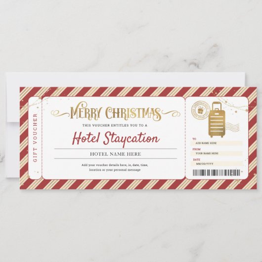 Hotelreservering verblijf Kerstcadeaubon Kaart (Voorkant)