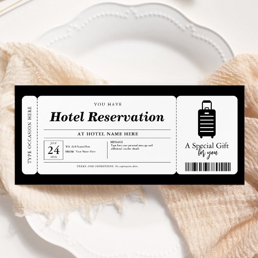 Hotelreserveringsvoucher verblijfcertificaat kaart