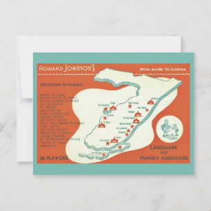 Hotels in de buurt van Florida Howard Johnsons Map Briefkaart