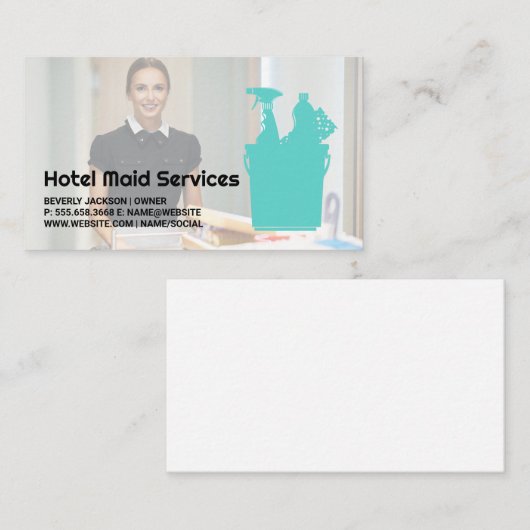 hotelschoonmaker | Maid Services Visitekaartje (Voorkant / Achterkant)