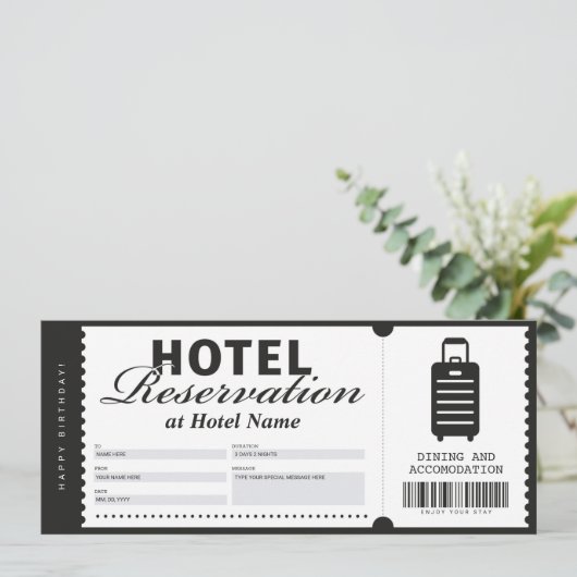 Hotelverblijfreserveringsvoucher Certificaat Kaart (Staand voorkant)