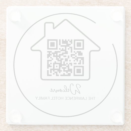 Hotelwarming Gift | Aangepaste QR-code voor WiFi S Glazen Onderzetter (Achterkant)