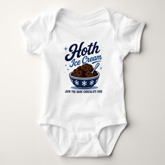 Hoth Ijs Donkere Chocolade Grappig Romper (Voorkant)