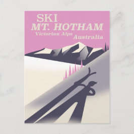 Hotham, Victoriaans Alps ski poster. Briefkaart
