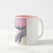 Hotham, Victoriaans Alps ski poster. Tweekleurige Koffiemok (Voorkant rechts)