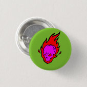 Hothead Flaming Skull Button (Voorkant /achterkant)