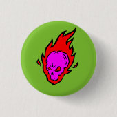 Hothead Flaming Skull Button (Voorkant)