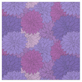 Hothouse Dahlias Paarse Floral Print Stof