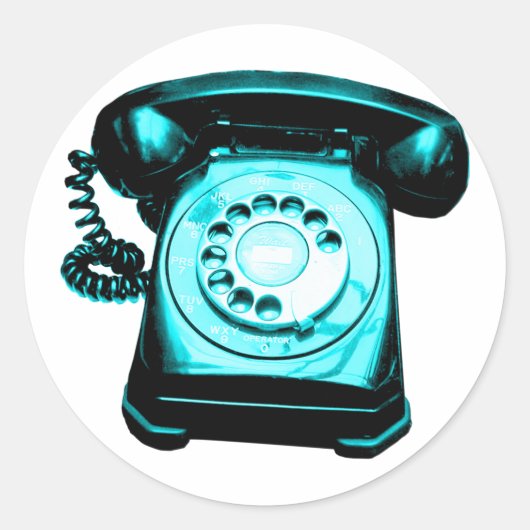 Hotline Cyan Ronde Sticker (Voorkant)
