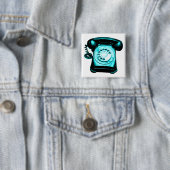 Hotline Cyan Vierkante Button 5,1 Cm (In situ)