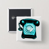 Hotline Cyan Vierkante Button 5,1 Cm (Voorkant /achterkant)