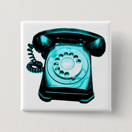 Hotline Cyan Vierkante Button 5,1 Cm (Voorkant)
