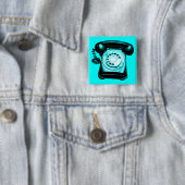 Hotline Cyan Vierkante Button 5,1 Cm (In situ)