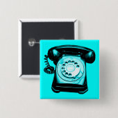 Hotline Cyan Vierkante Button 5,1 Cm (Voorkant /achterkant)