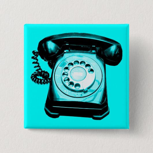 Hotline Cyan Vierkante Button 5,1 Cm (Voorkant)