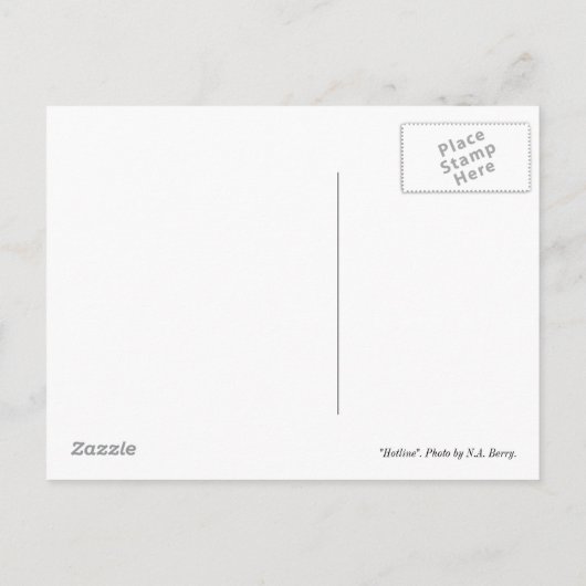 Hotline in Blauw Briefkaart (Achterkant)