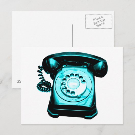 Hotline in Cyan Briefkaart (Voorkant / Achterkant)