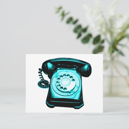 Hotline in Cyan Briefkaart (Staand voorkant)