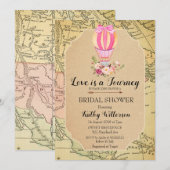  hotline luchtballon — Shower-uitnodiging Kaart (Voorkant / Achterkant)