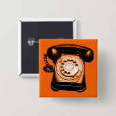 Hotline Oranje Vierkante Button 5,1 Cm (Voorkant /achterkant)
