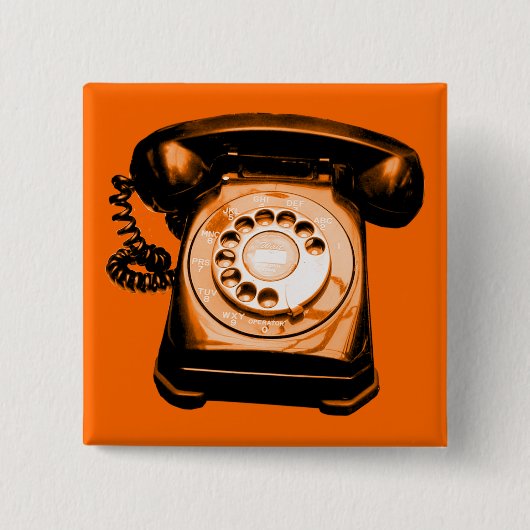 Hotline Oranje Vierkante Button 5,1 Cm (Voorkant)