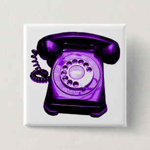 Hotline Paars Vierkante Button 5,1 Cm