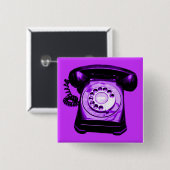 Hotline Paars Vierkante Button 5,1 Cm (Voorkant /achterkant)