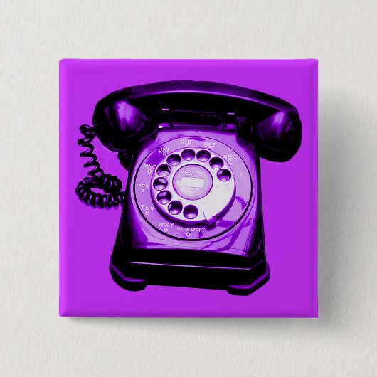 Hotline Paars Vierkante Button 5,1 Cm (Voorkant)