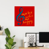 hotmuziek maakt me blij poster (Thuiskantoor)