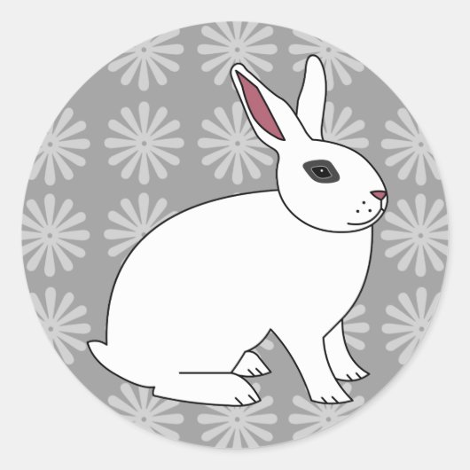 Hotot Rabbit Ronde Sticker (Voorkant)