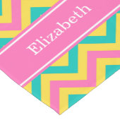 HotPink2 Blauwgroen ananas LG Chevron Name Monogra Korte Tafelloper (Hoek)