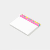 HotPink2 Blauwgroen ananas LG Chevron Name Monogra Post-it® Notes (Schuin)