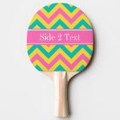 HotPink2 Blauwgroen ananas LG Chevron Name Monogra Tafeltennisbatje (Achterkant)