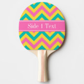 HotPink2 Blauwgroen ananas LG Chevron Name Monogra Tafeltennisbatje (Voorkant)