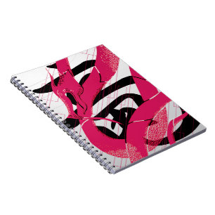 Hotpink Dragon Japanse Draak Witte Achtergrond Notitieboek