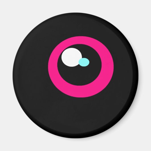 HotPink Monster Koelkast Oogmagneet #1 Magneet (Voorkant)